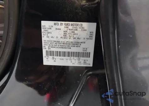 2010 Ford Edge Sel from USA, damaged, VIN 2FMDK3JC0ABA83124
